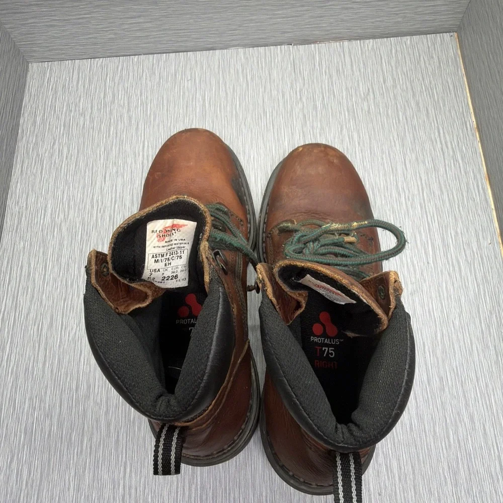 Red Wing Dynaforce Safety Toe Work‎ Boots Brown Leather Men's 7 E2 USA